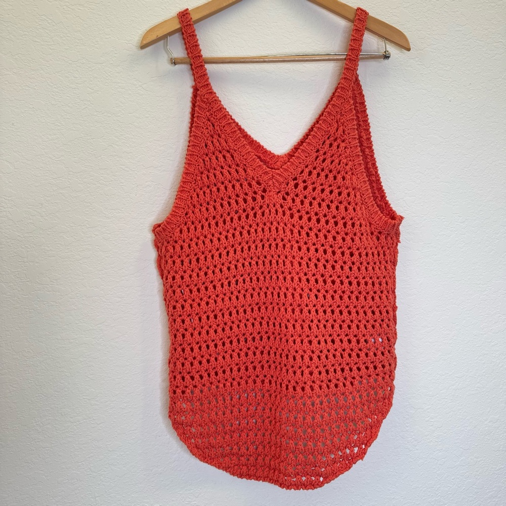 Free People Dune Fauxchet Coral Crochet Tank Top - Picture 5 of 8